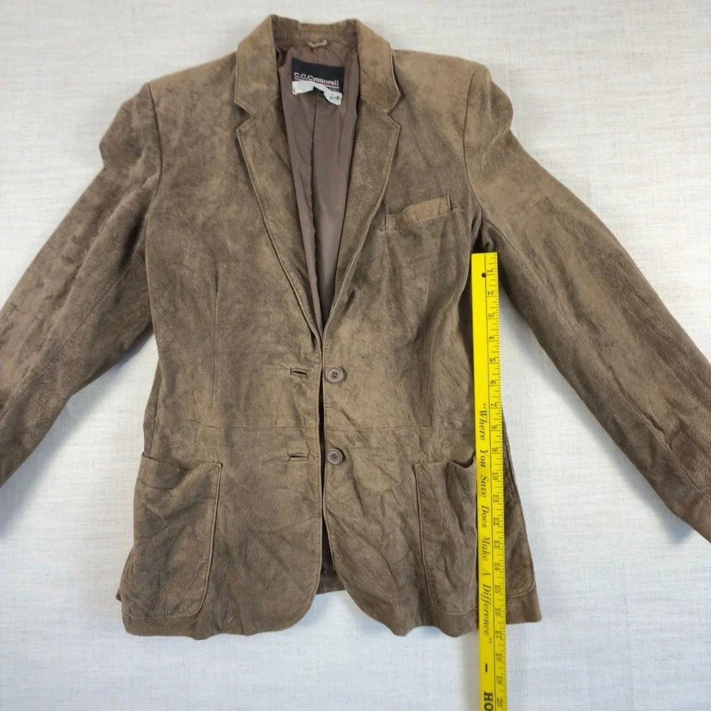 Vintage C.C. Cromwell Genuine Pig Suede Leather Two-Button Blazer Jacket